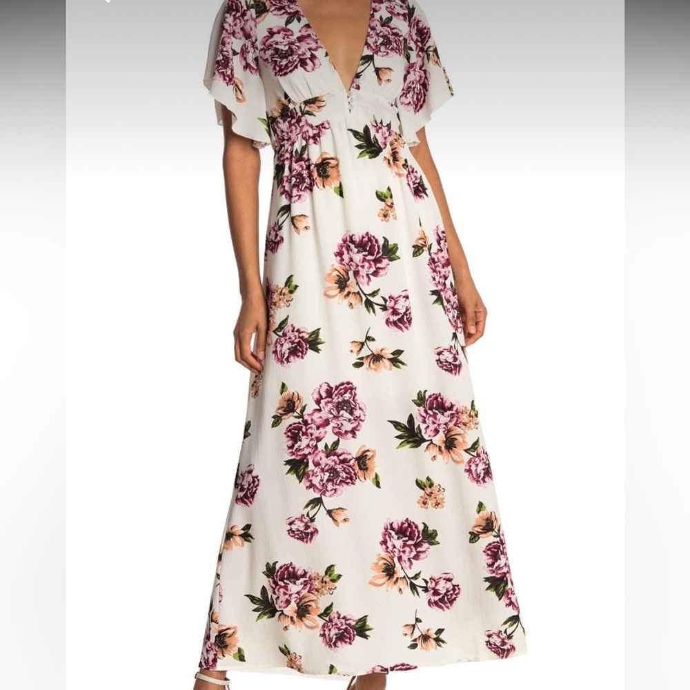 NWT Bailey blue kimono sleeve textured maxi dress size M